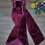 فستان سهرة فساتين أنيقة مزين بفرو ناعم وانيق